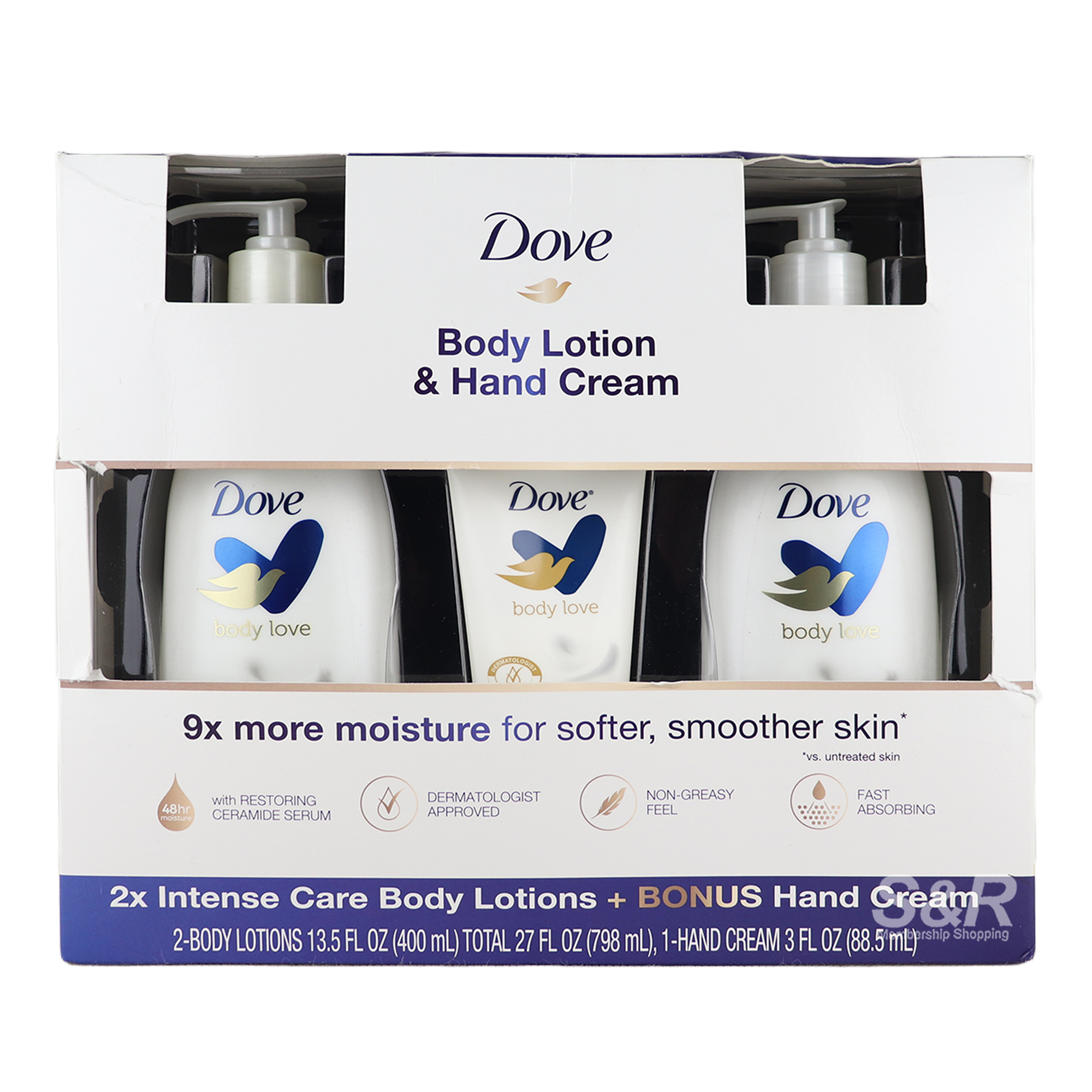 Dove Intensive Care Body Lotion and Hand Cream Set
